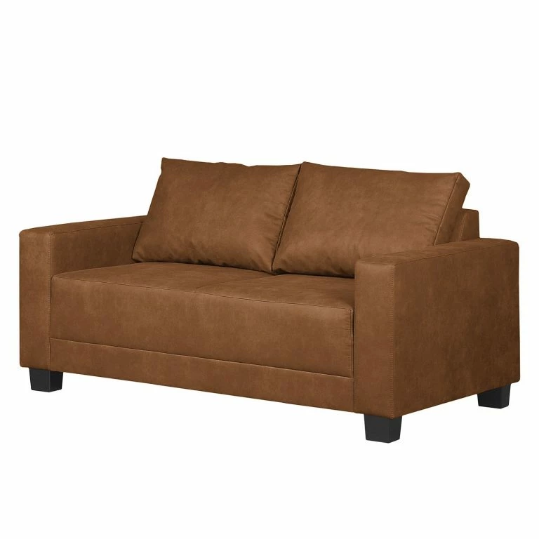 loftscape Loftscape Canapé Greenwood (2 places) – Aspect cuir vieilli – Microfibre Priya: Cognac