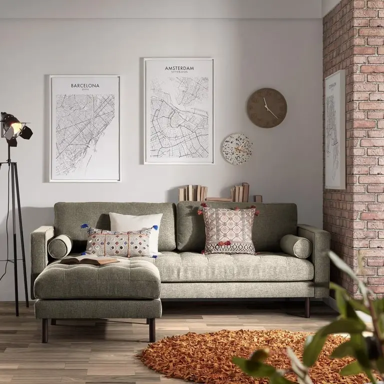 Loftscape Loftscape Canapé Lazac (3 Places) – Tissu Chenille Pura: Gris