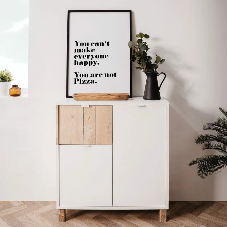 Loftscape Loftscape Commode Mayac I – Blanc / Imitation Bois Recyclé