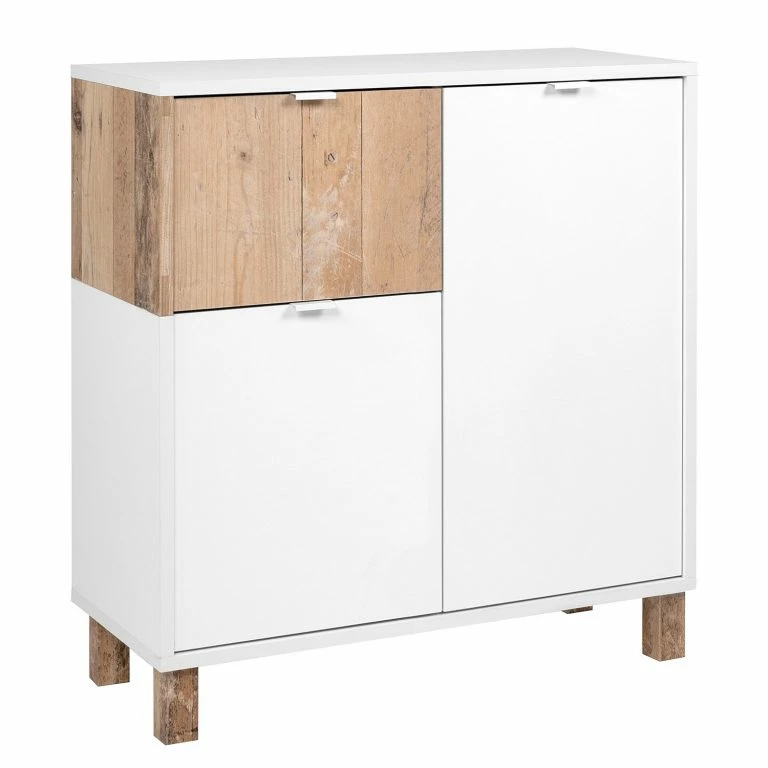 loftscape Loftscape Commode Mayac I – Blanc / Imitation bois recyclé