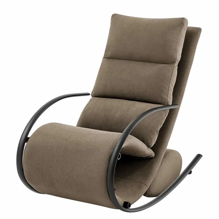 Loftscape Loftscape Fauteuil De Relaxation Calcha – Microfibre Gea:Taupe – Avec Repose-pieds