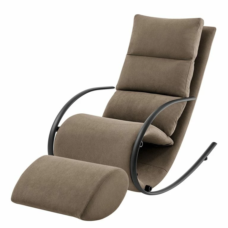 loftscape Loftscape Fauteuil de relaxation Calcha – Microfibre Gea:Taupe – Avec repose-pieds