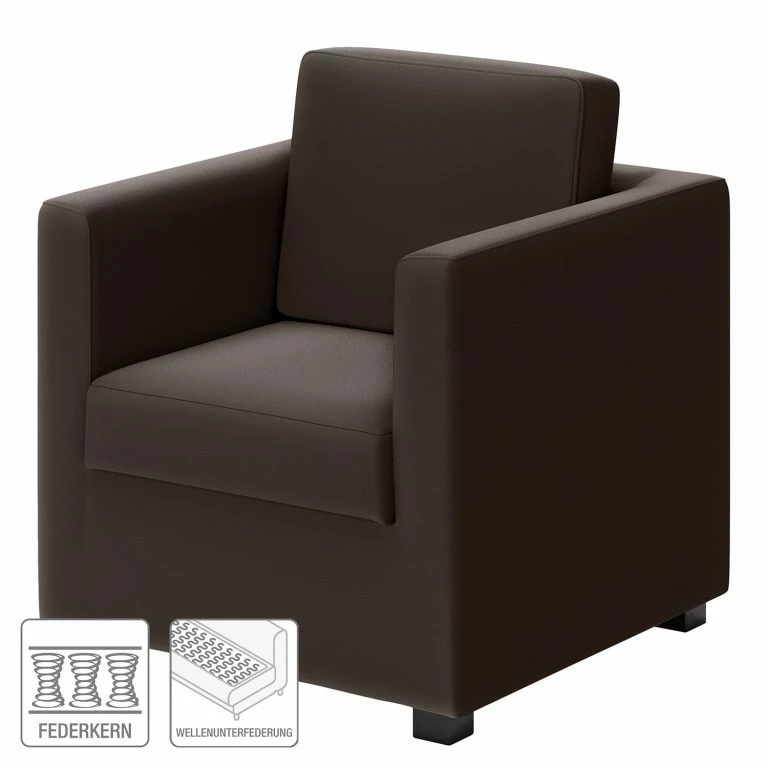 Loftscape Loftscape Fauteuil Deven V – Cuir Pigmenté – Marron Foncé