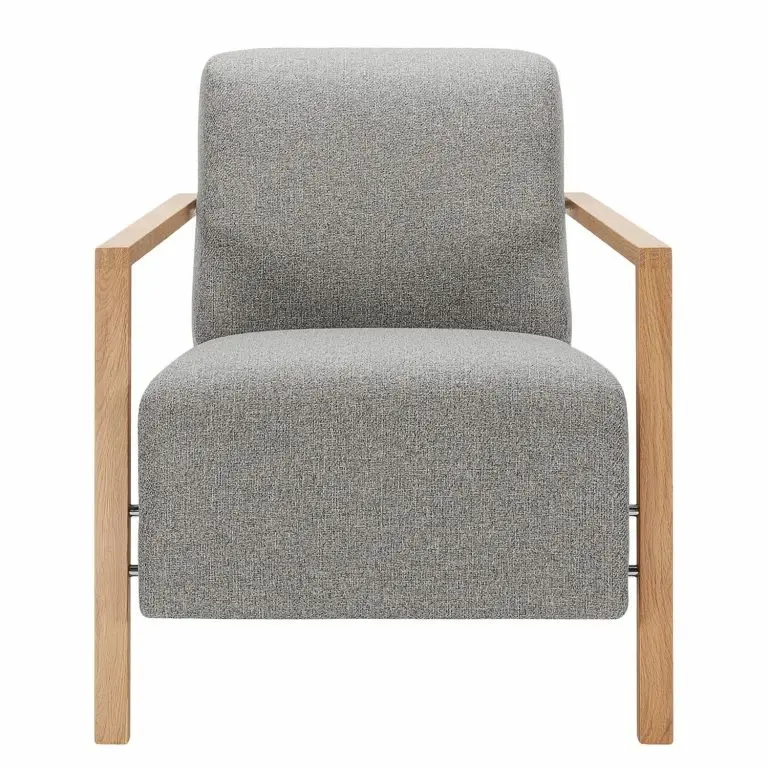 Loftscape Loftscape Fauteuil Frapper – Tissu Structuré Poema: Gris – Chêne Clair