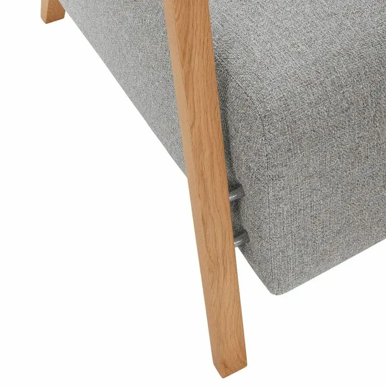 Loftscape Loftscape Fauteuil Frapper – Tissu Structuré Poema: Gris – Chêne Clair