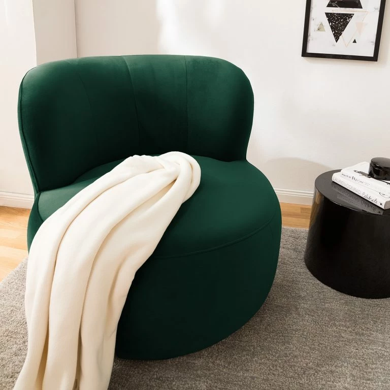 Loftscape Loftscape Fauteuil Lovelock – Velours Ravi: Vert Vieilli