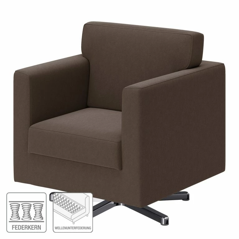 Loftscape Loftscape Fauteuil Nibley I – Cuir Véritable – Marron Foncé