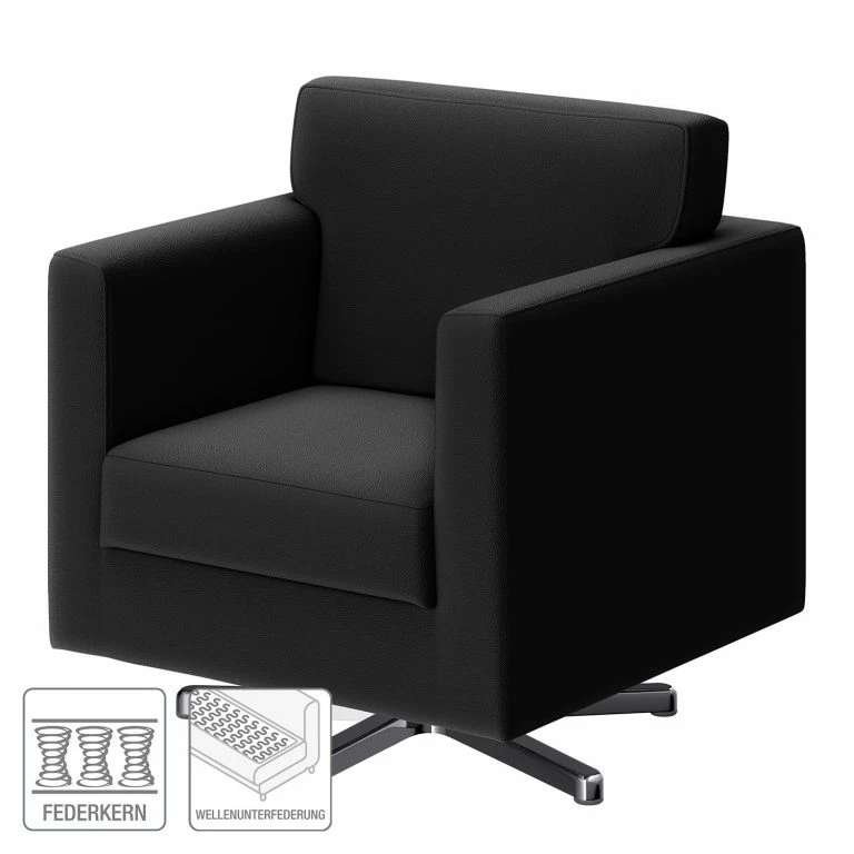 Loftscape Loftscape Fauteuil Nibley II – Cuir Pigmenté – Noir
