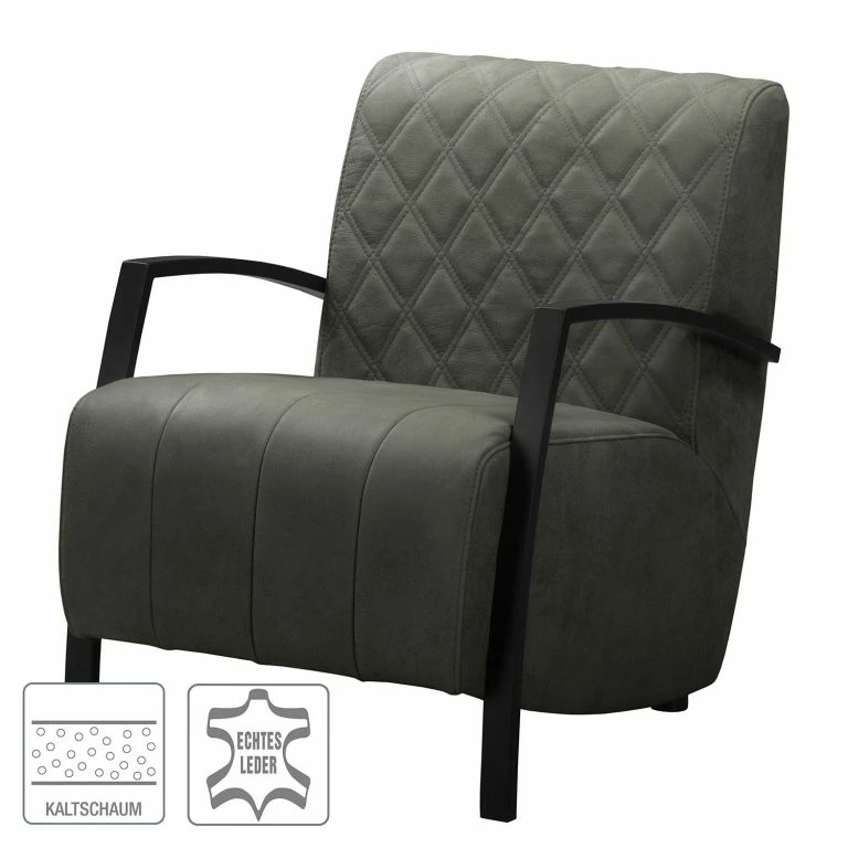 Loftscape Loftscape Fauteuil Richlands I – Cuir Véritable – Gris Foncé