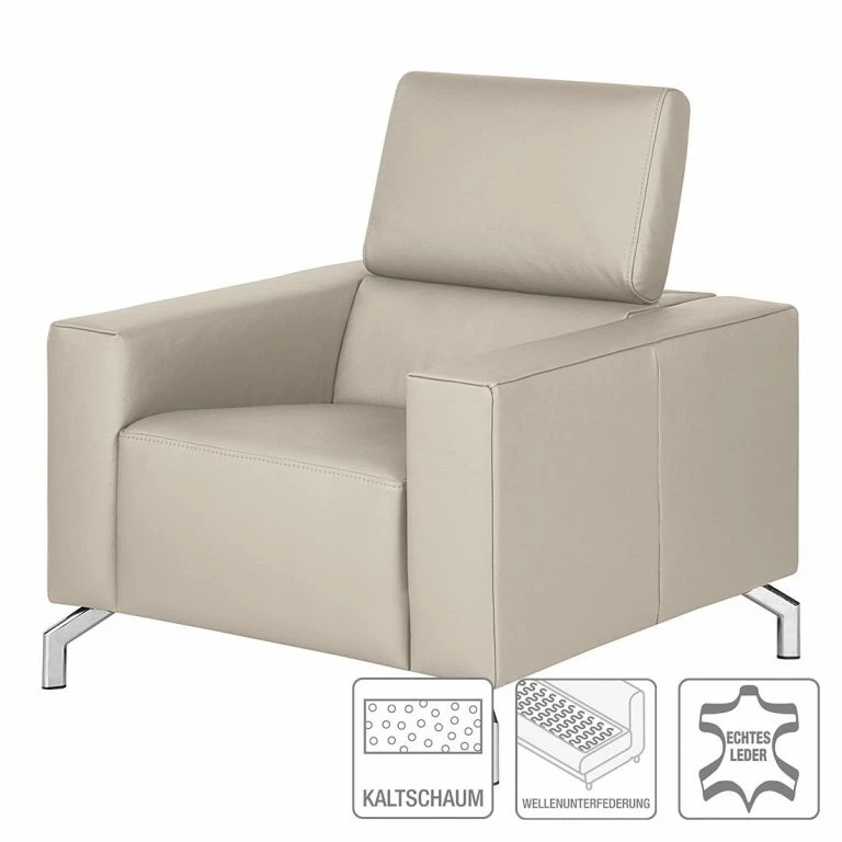 Loftscape Loftscape Fauteuil Varberg – Cuir Véritable Taupe
