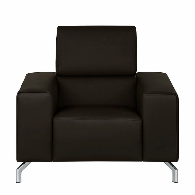 Loftscape Loftscape Fauteuil Varberg XXL – Cuir Véritable Marron Foncé