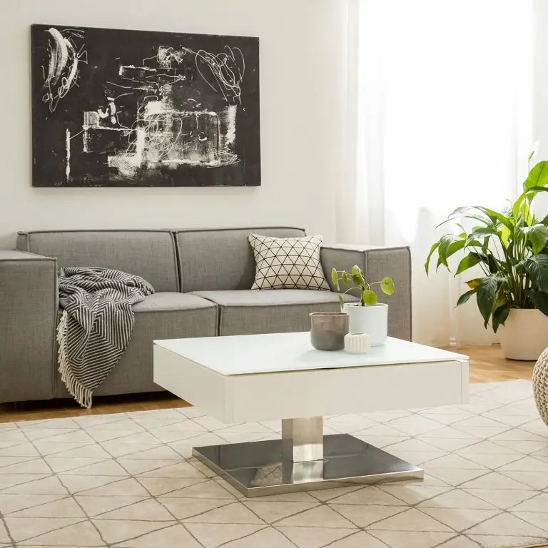 Loftscape Fredriks Table Basse Zenda – Blanc / Argenté