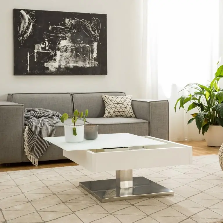 Loftscape Fredriks Table Basse Zenda – Blanc / Argenté