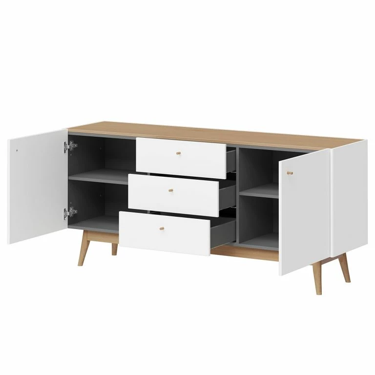 Loftscape Germania Buffet Monteo I – Blanc / Chêne