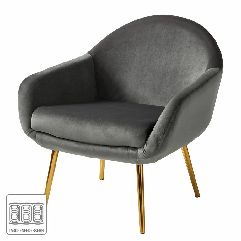 Loftscape Jack & Alice Fauteuil Milawa – Velours – Gris