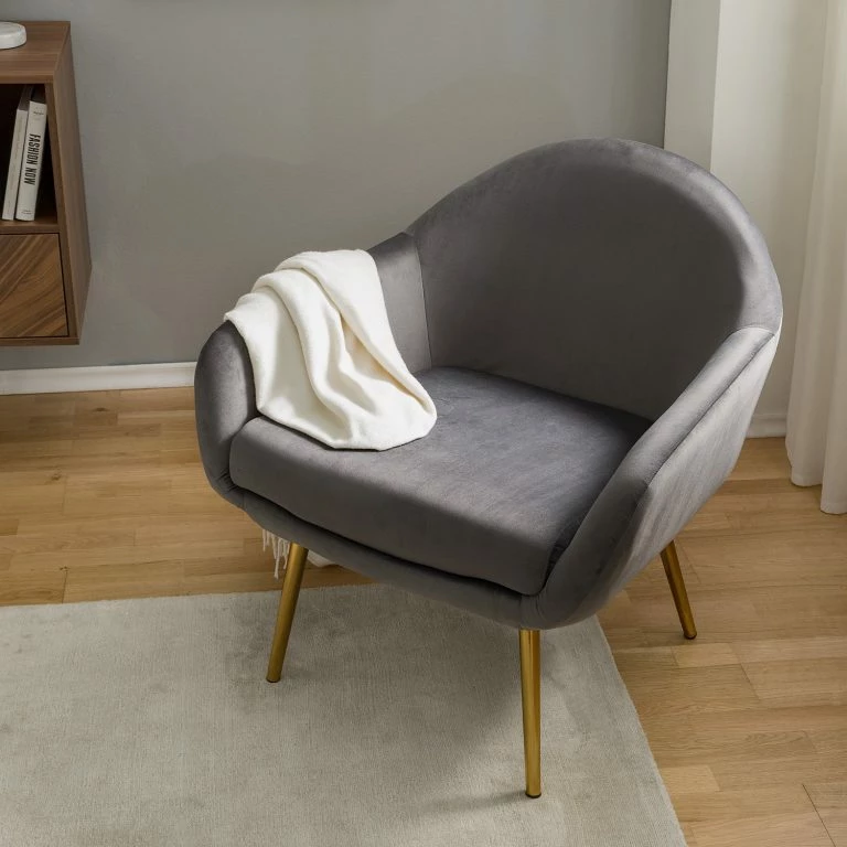 Loftscape Jack & Alice Fauteuil Milawa – Velours – Gris