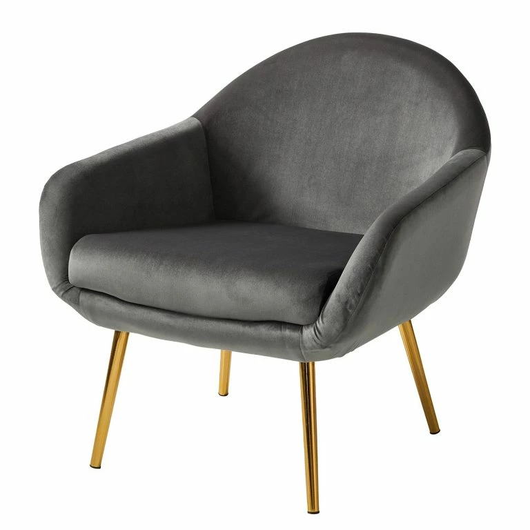 loftscape Jack & Alice Fauteuil Milawa – Velours – Gris