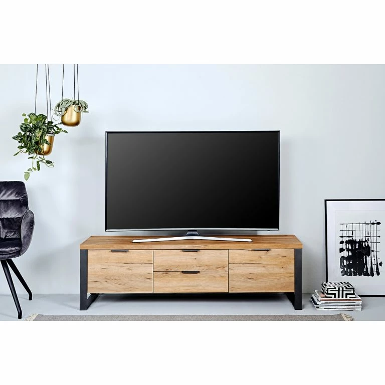 Loftscape Jahnke Meuble TV Loop – Imitation Chêne