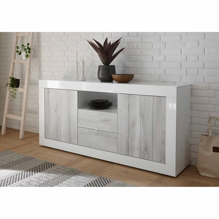 Loftscape LC Spa Buffet Urbino I – Gris Clair / Blanc