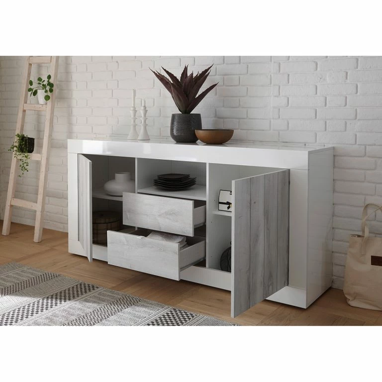 Loftscape LC Spa Buffet Urbino I – Gris Clair / Blanc