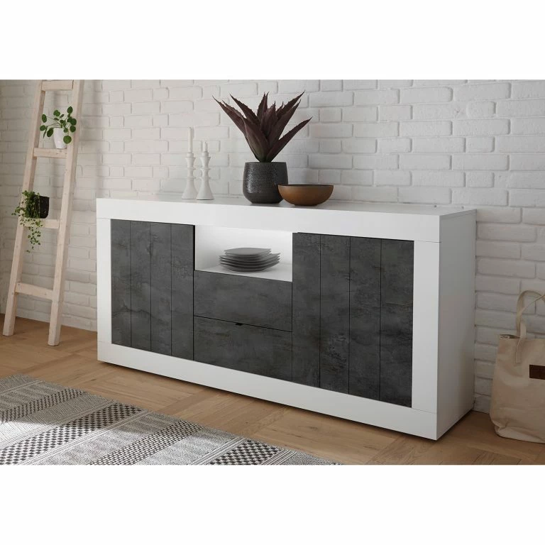 Loftscape LC Spa Buffet Urbino I – Gris Foncé / Blanc