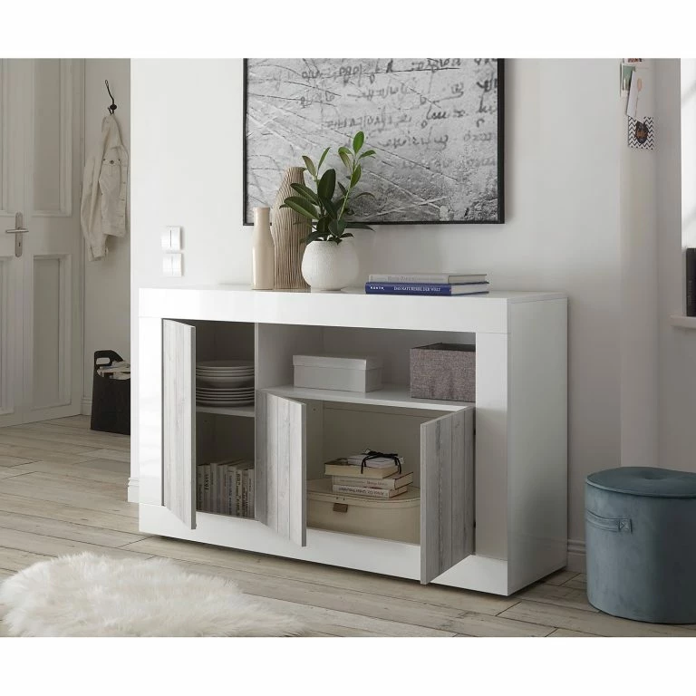 Loftscape LC Spa Buffet Urbino II – Gris Clair / Blanc