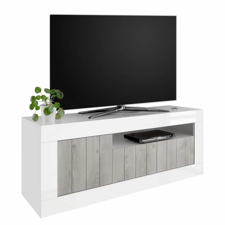 Loftscape LC Spa Meuble TV Urbino – Gris Clair / Blanc