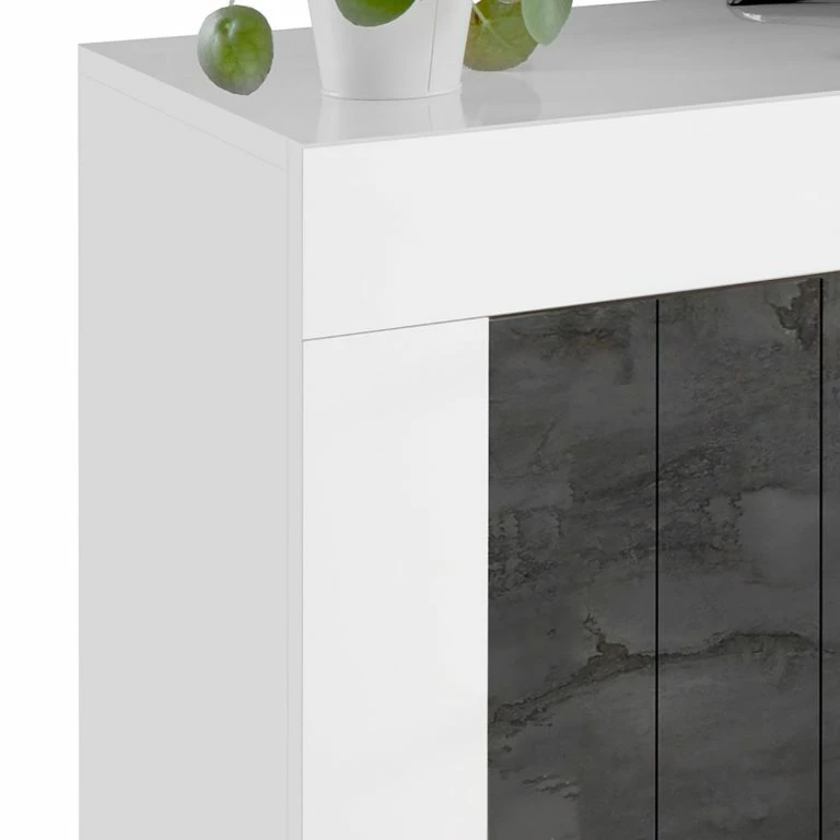 Loftscape LC Spa Meuble TV Urbino – Gris Foncé / Blanc