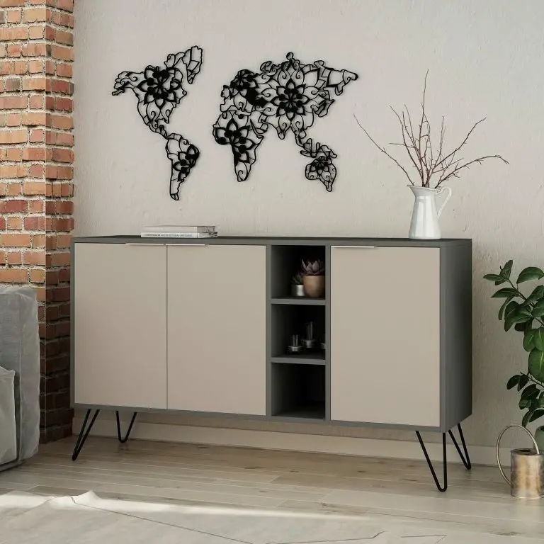 Loftscape Loftscape Buffet Caceres – Métal – Moka / Gris