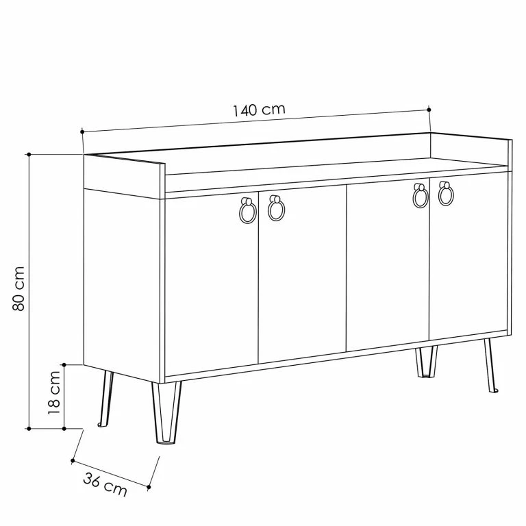 Loftscape Loftscape Buffet Dalma – Blanc / Crème