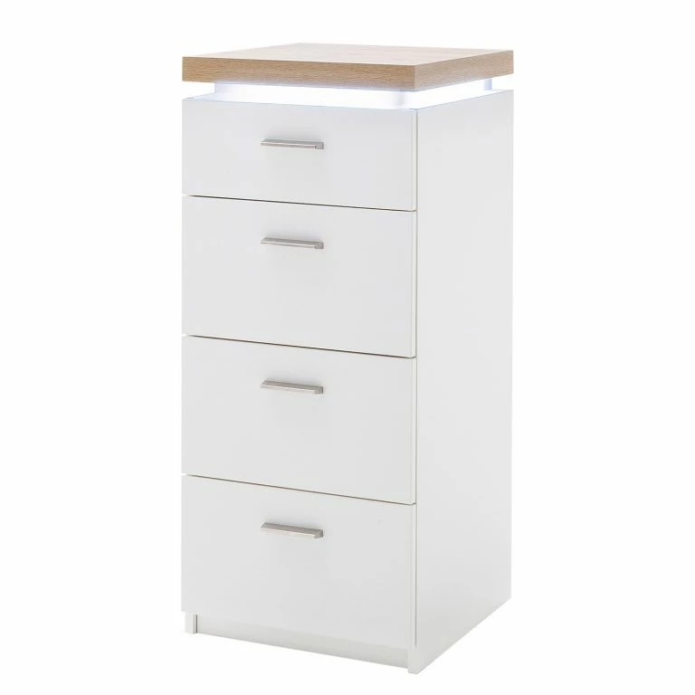 loftscape Loftscape Meuble à chaussures Mundai I – Avec éclairage  – Blanc / Imitation chêne de Wotan