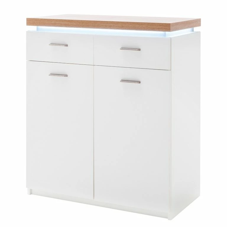 loftscape Loftscape Meuble à chaussures Mundai II – Avec éclairage  – Blanc / Imitation chêne de Wotan