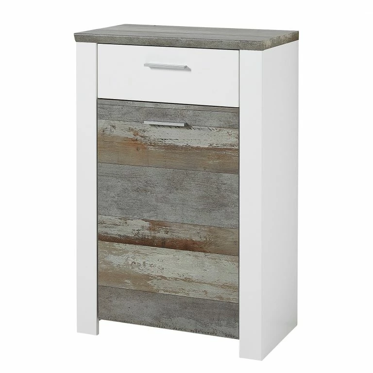 loftscape Loftscape Meuble d’entrée Bickley – Blanc / Imitation bois flotté