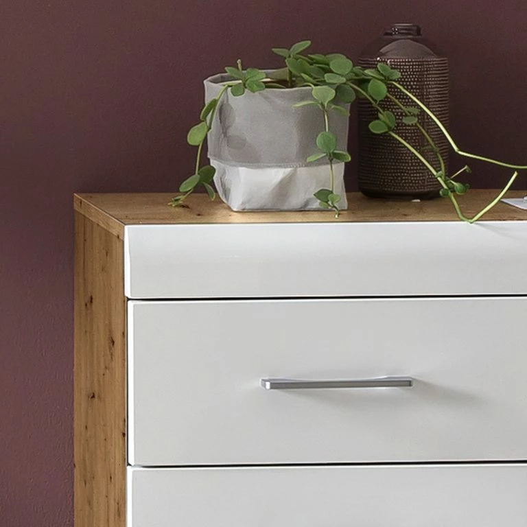 Loftscape Loftscape Meuble D’entrée Liffre – Blanc Brillant / Imitation Chêne Artisan