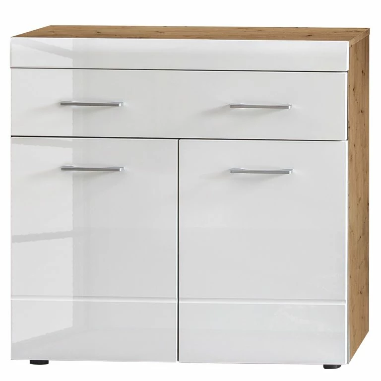 loftscape Loftscape Meuble d’entrée Liffre – Blanc brillant / Imitation chêne artisan