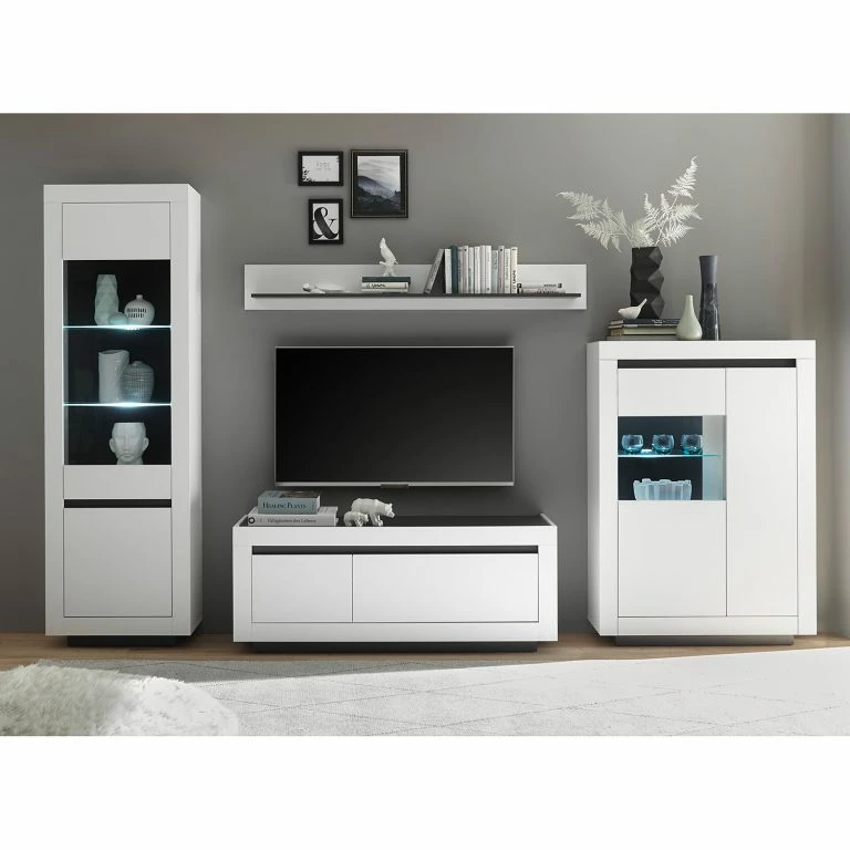 Loftscape Loftscape Meuble TV Accra I – Blanc / Anthracite