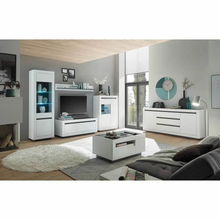 Loftscape Loftscape Meuble TV Accra I – Blanc / Anthracite