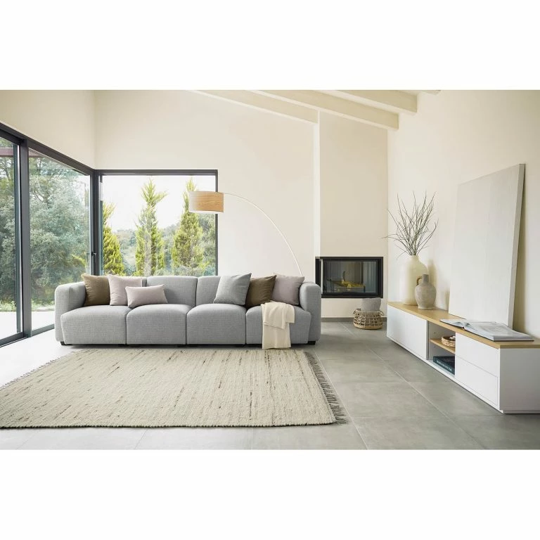 Loftscape Loftscape Meuble TV Agueda – Imitation Marbre Blanc / Noir