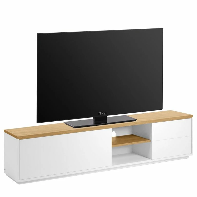 loftscape Loftscape Meuble TV Agueda – Imitation marbre blanc / Noir