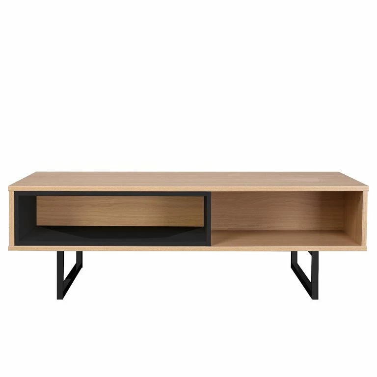 Loftscape Loftscape Meuble TV Borsh – Placage En Bois Véritable – Chêne / Noir