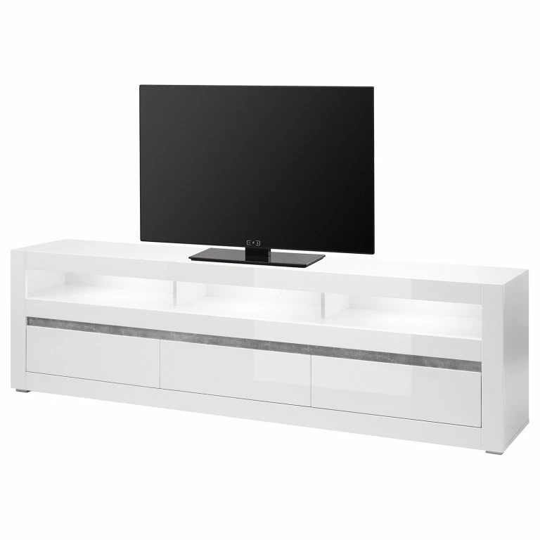 loftscape Loftscape Meuble TV Cape Ann II – Blanc brillant / Blanc mat