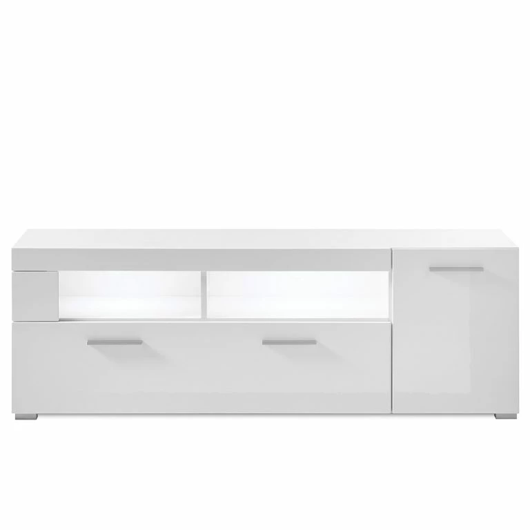 Loftscape Loftscape Meuble TV Cely – Blanc Brillant / Blanc Mat – Largeur : 140 Cm