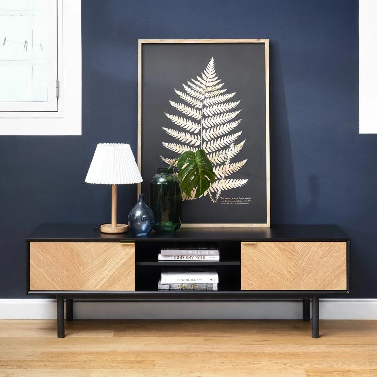 Loftscape Loftscape Meuble TV Charlo – Placage En Bois Véritable – Chêne / Noir