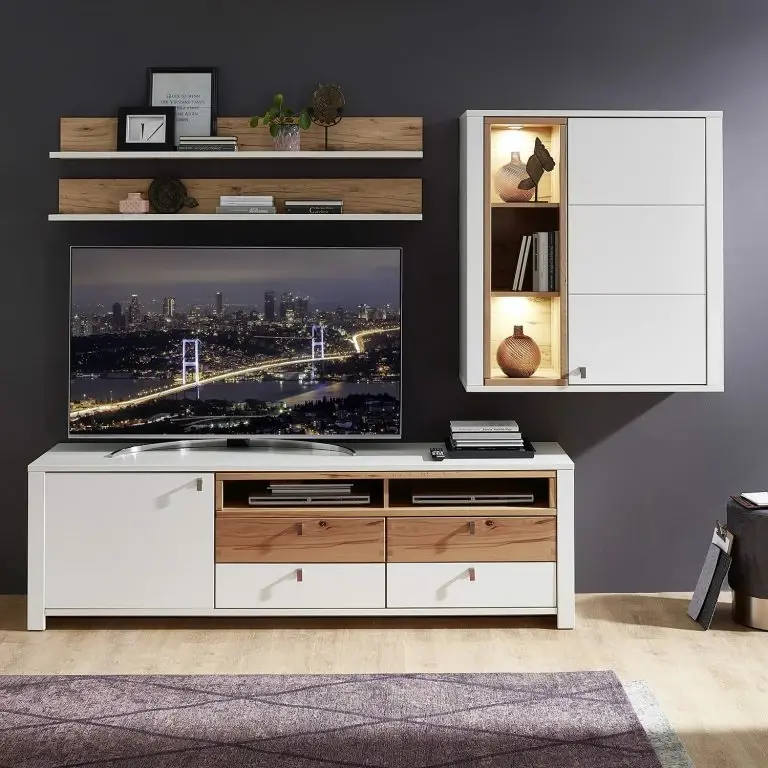 Loftscape Loftscape Meuble TV Cordelle II – Blanc Mat / Chêne Sauvage