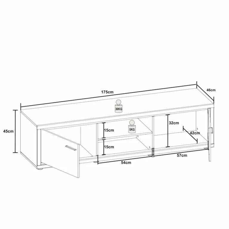 Loftscape Loftscape Meuble TV Hagby II – Imitation Chêne / Blanc