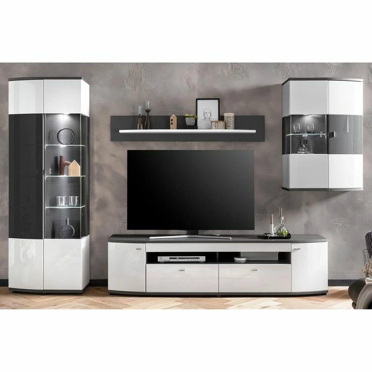 Loftscape Loftscape Meuble TV Intento II – Blanc Brillant / Anthracite