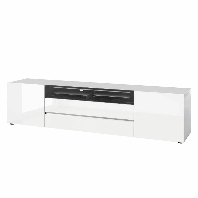 Loftscape Loftscape Meuble TV Mavie – Blanc Brillant / Noir – Largeur : 203 Cm