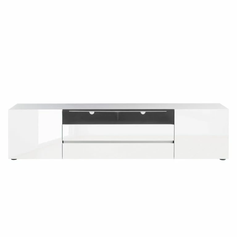 Loftscape Loftscape Meuble TV Mavie – Blanc Brillant / Noir – Largeur : 203 Cm