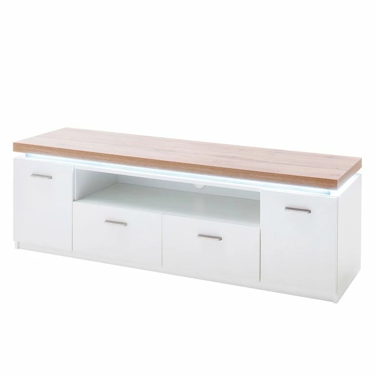 Loftscape Loftscape Meuble TV Mundai – Avec éclairage  – Blanc / Imitation Chêne De Wotan