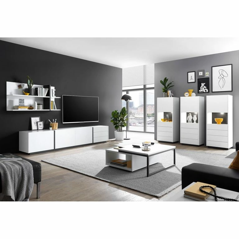 Loftscape Loftscape Meuble TV Muuga II – Blanc / Gris – Largeur : 250 Cm